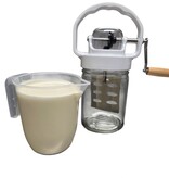 Eigen merk Botermaker Pro 1 liter – handmatige boterkarner met groot roerwerk en beschermkap