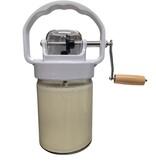 Eigen merk Botermaker Pro 1 liter – handmatige boterkarner met groot roerwerk en beschermkap