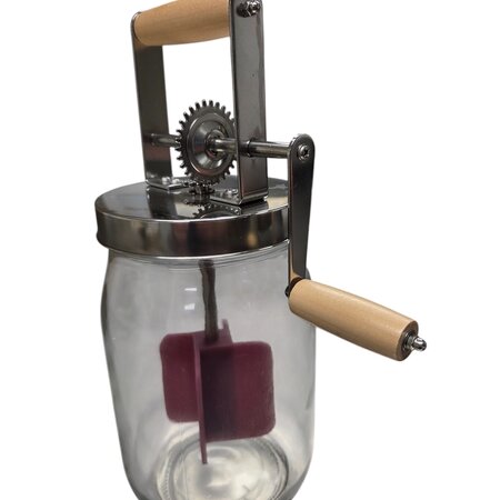 Eigen merk Botermaker 1,5 liter met houten handvat | Zelf roomboter maken
