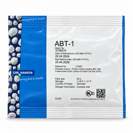 Chr. Hansen startculturen  Chr. Hansen ABT-1 50U | Probiotische yoghurtcultuur voor 250 liter