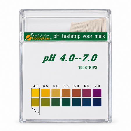 Eigen merk pH-teststrips 4–7 voor kaasmelk | 100 stuks