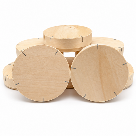 Eigen merk Houten Camembert doosjes met deksel – 10 stuks voor verpakken, bewaren en presenteren