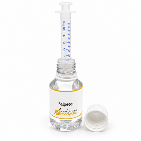 Hobby Kaas Salpeter 100 ml voor kaas – natriumnitraat E251 / kaliumnitraat E252 met 6 ml doseerspuit