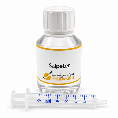 Hobby Kaas Salpeter 100 ml voor kaas – natriumnitraat E251 / kaliumnitraat E252 met 6 ml doseerspuit