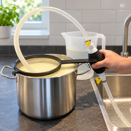 Eigen merk Hevelpomp voor kaas maken – wei eenvoudig aftappen