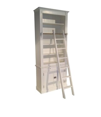 Kasten van de Koning Boekenkast wit met trap Leerdam 100 x 240 cm