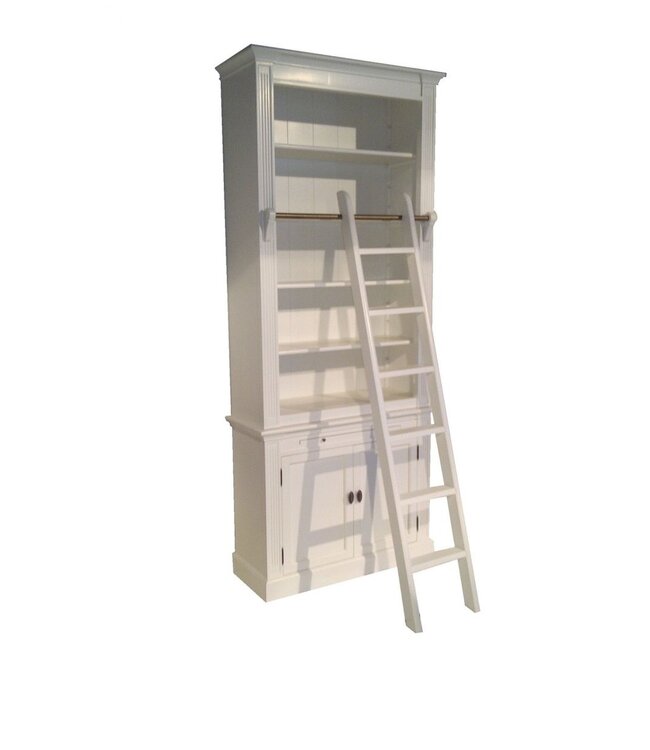 Boekenkast wit met trap Leerdam 100 x 240 cm