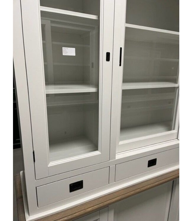 Buffetkast wit met eiken lijsten Eelde 225cm