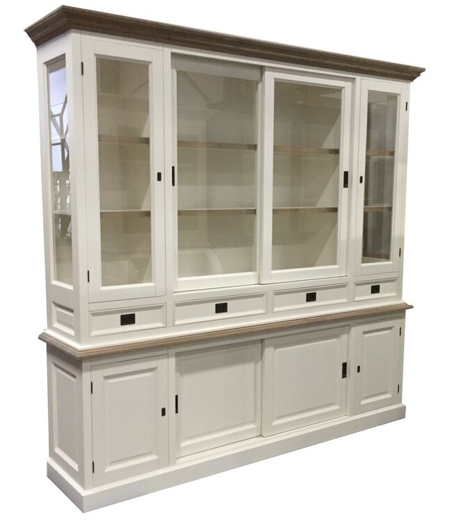 Buffetkast wit met eiken lijsten Eelde 225cm