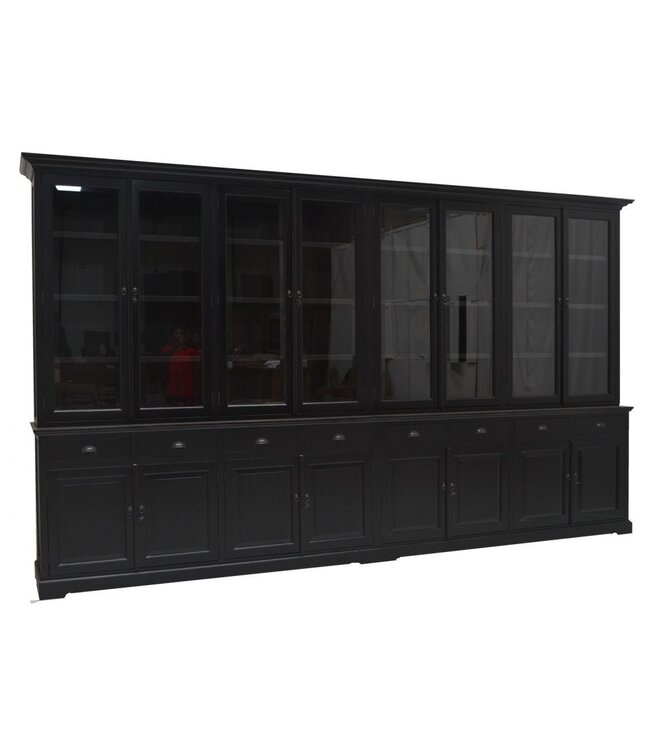 Grote zwarte buffetkast Oosterwolde 400cm