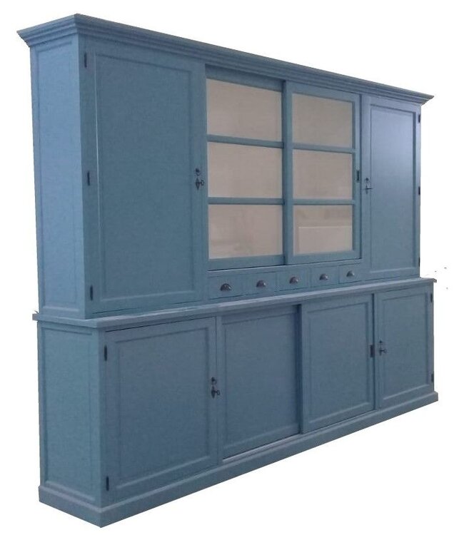 Oud blauwe buffetkast XL Gieten 300 x 230cm