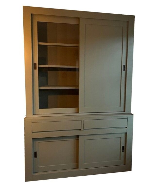 Buffetkast XL Engels groen Leek 160 x 240cm dichte deur