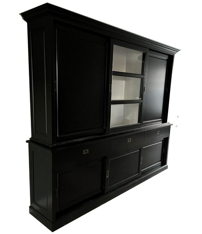 Buffetkast zwart - wit Putten 260cm dichte zijdeuren