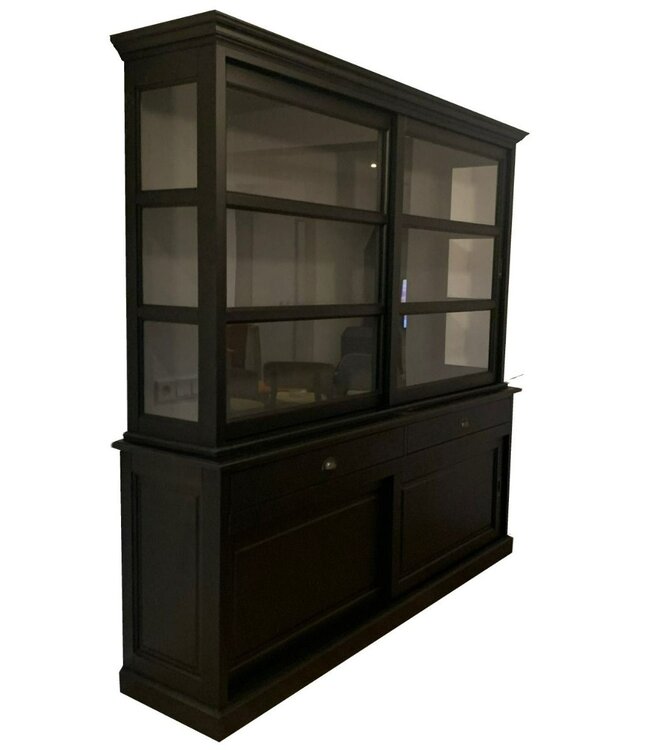 Buffetkast zwart - grijs Putten 220cm