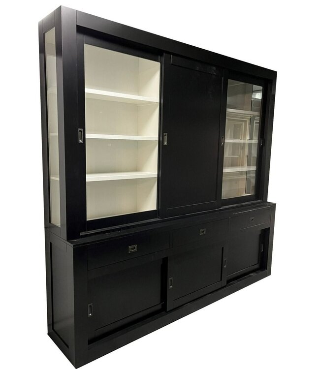 Buffetkast zwart Schagen 260 x 240cm dichte middendeur