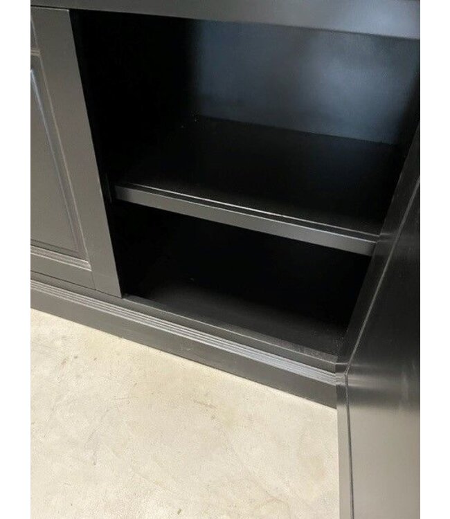 Buffetkast Dronten zwart met dichte deuren 220cm
