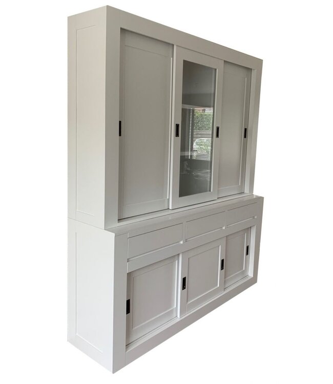 Buffetkast wit Vaassen greeploos 180cm dichte zijdeuren