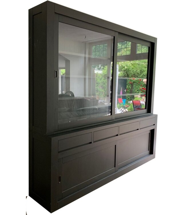 Buffetkast antraciet - grijs design XL 260 x 240cm soft close