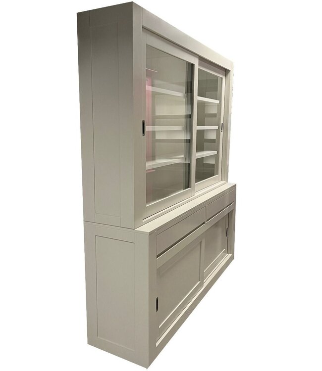 Buffetkast zijdegrijs design soft close 200cm