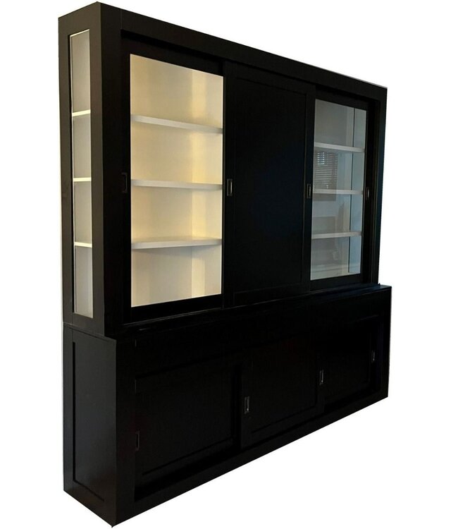 Buffetkast zwart Schagen 240 x 240cm dichte middendeur