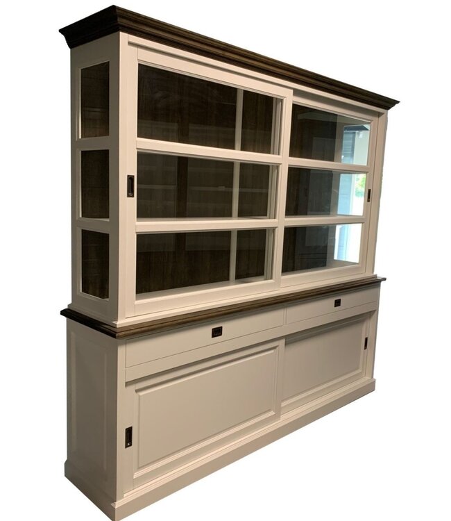 Buffetkast wit Zaandam 240cm eiken achterwand en lijsten