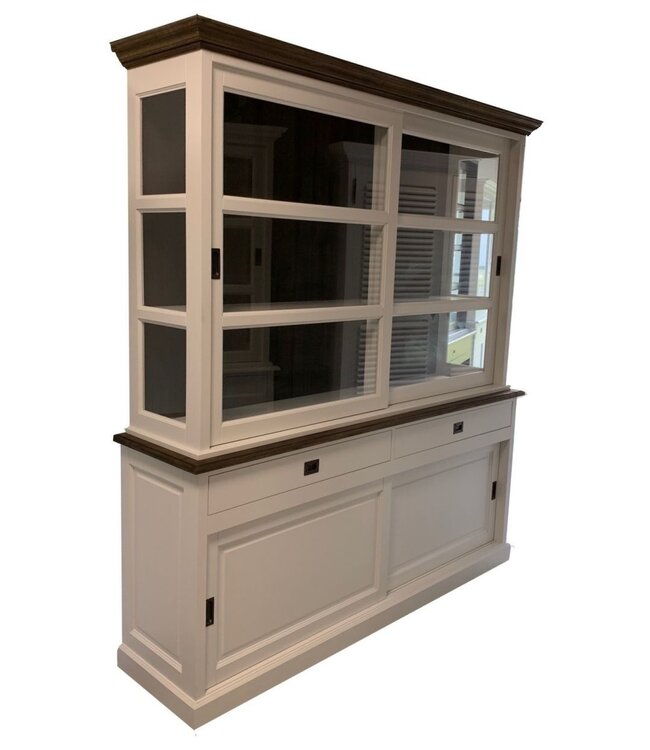 Buffetkast wit Zaandam 200cm eiken achterwand en lijsten