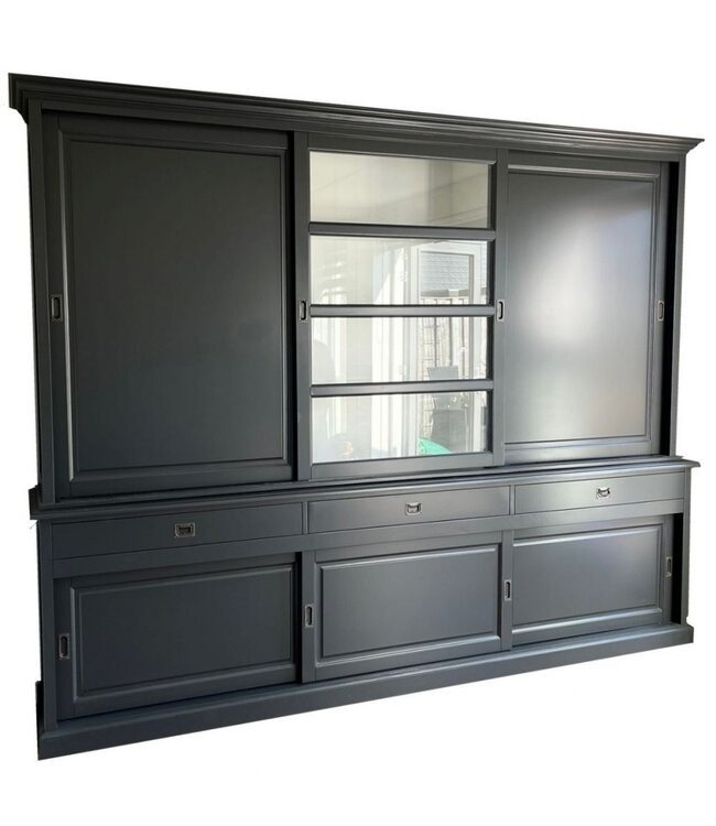 Buffetkast antraciet Nijkerk XXL 300 x 240cm dichte zijdeuren