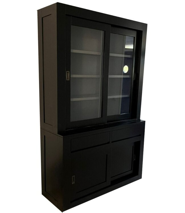 Buffetkast zwart - grijs design soft close 140 x 220cm