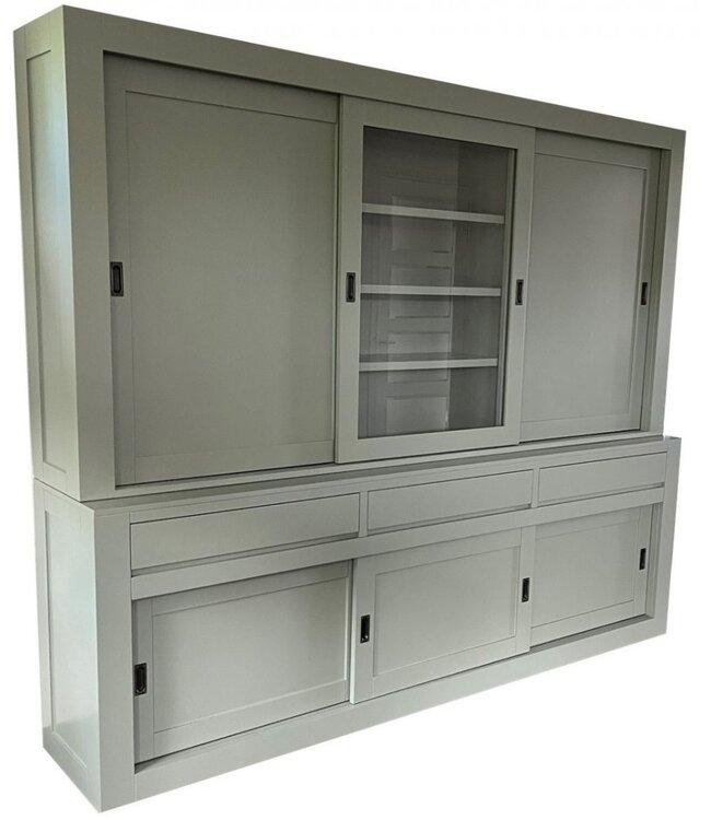 Buffetkast Engels groen - groen Vaassen dichte zijdeuren 260cm