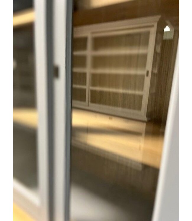 Buffetkast Dronten grijs met eiken lijsten en interieur 150cm