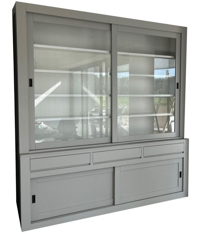 Buffetkast zijdegrijs design XXXL soft close 240 x 260cm