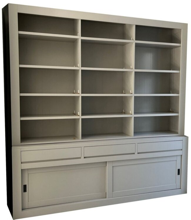 Boekenkast Design XXXL zijdegrijs 260 x 260cm