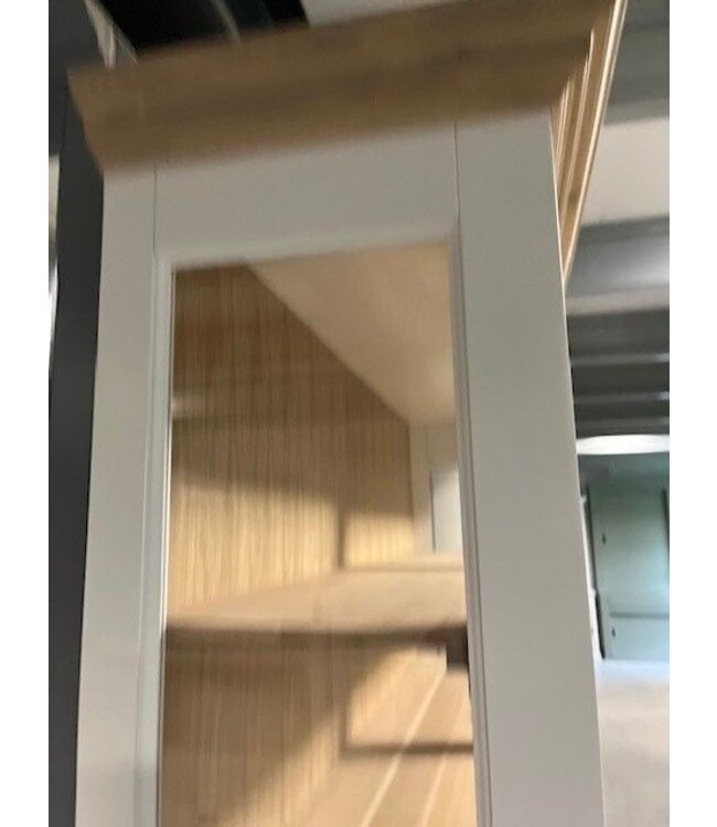 Buffetkast wit Zaandam 200cm eiken natuur achterwand en lijsten