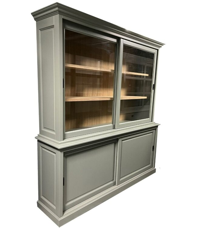 Buffetkast Engels groen met eiken interieur Eerbeek 200cm