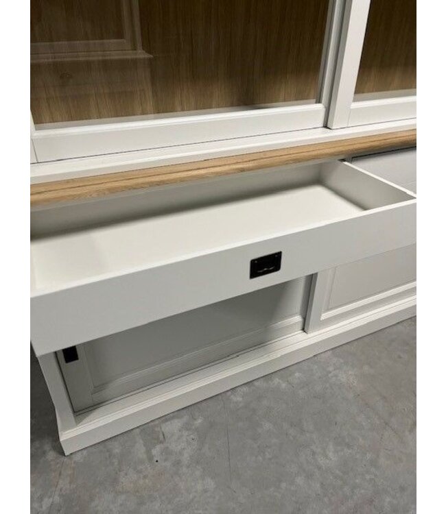 Buffetkast wit Zaandam 200cm eiken natuur achterwand en lijsten