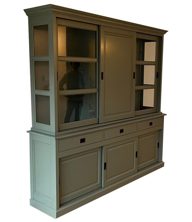 Buffetkast Engels groen - groen Deurne 220cm dichte middendeur