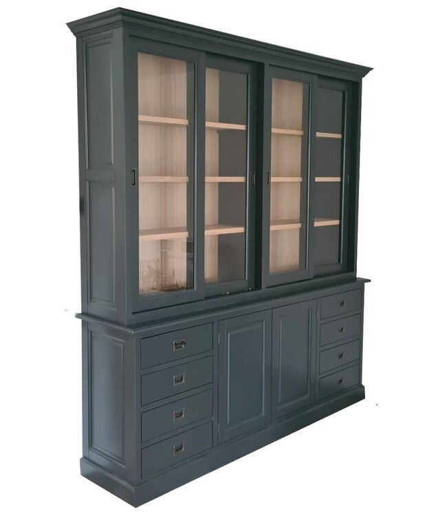 Buffetkast Lopik antraciet - eiken interieur 240 x 240cm