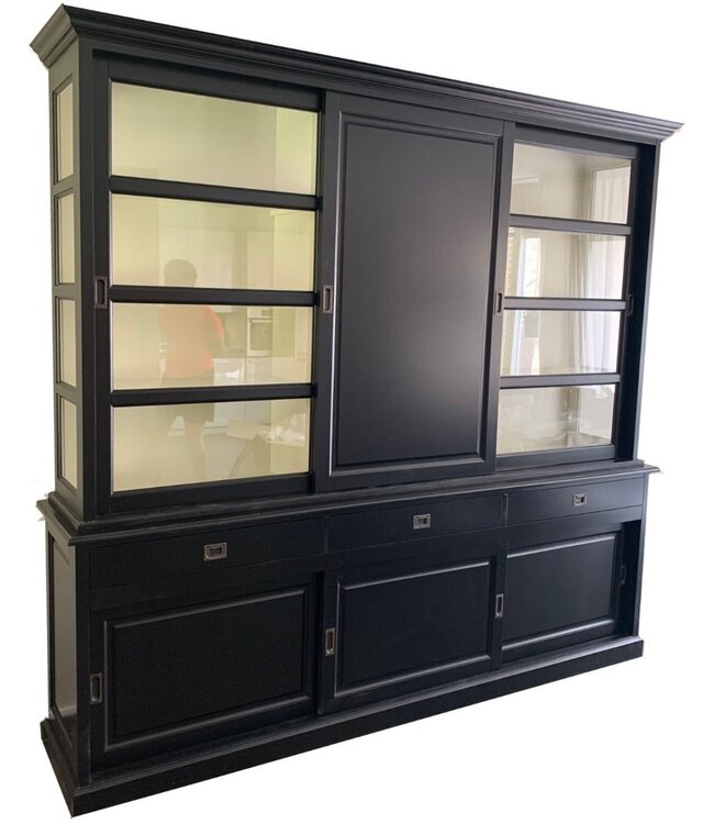 Buffetkast zwart Nijkerk 260 x 240cm dichte middendeur