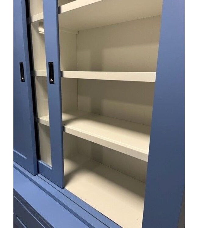 Buffetkast blauw Schagen 240cm dichte middendeur