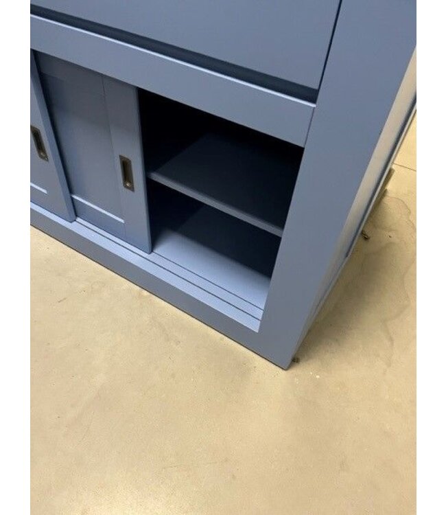 Buffetkast blauw Schagen 240cm dichte middendeur