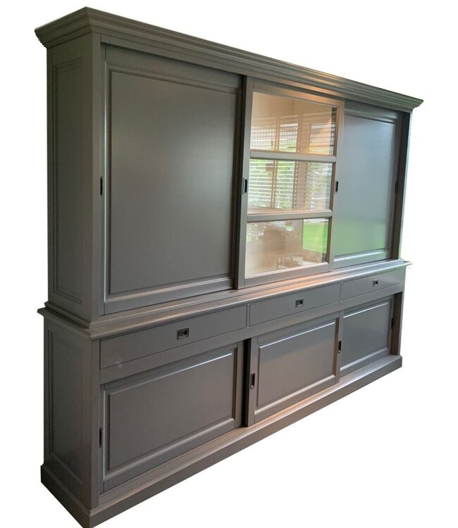 Buffetkast grijs Putten 300cm dichte zijdeuren