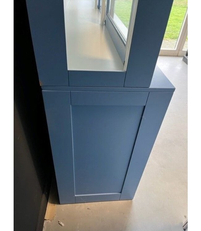 Buffetkast oud blauw – wit Hasselt 260cm