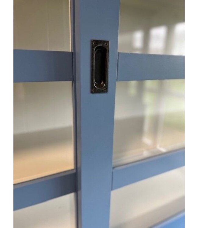 Buffetkast oud blauw – wit Hasselt 260cm