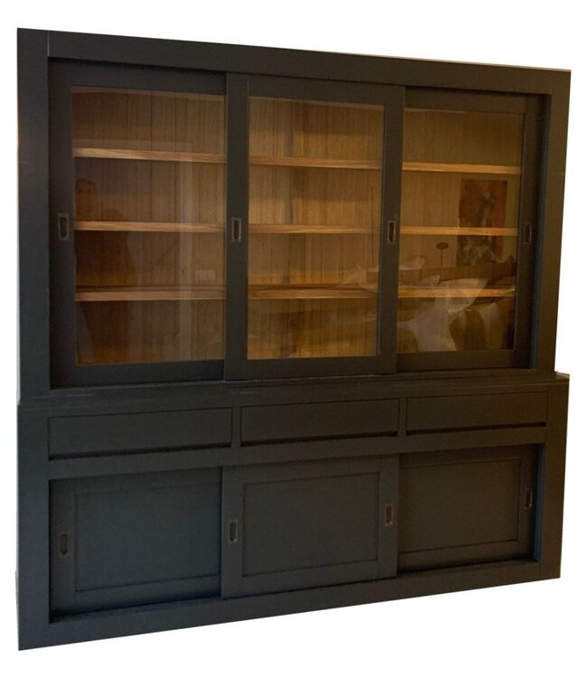 Buffetkast Enschede antraciet met eiken interieur 220cm