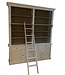 Boekenkast wit met eiken interieur en trap Kesteren 200 x 240cm