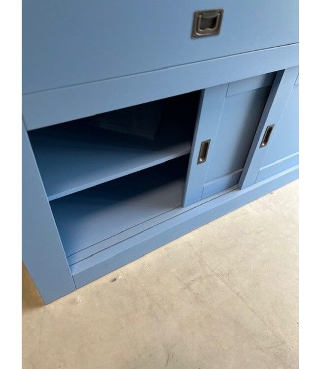 Buffetkast oud blauw – wit Hasselt XXL 300 x 240cm