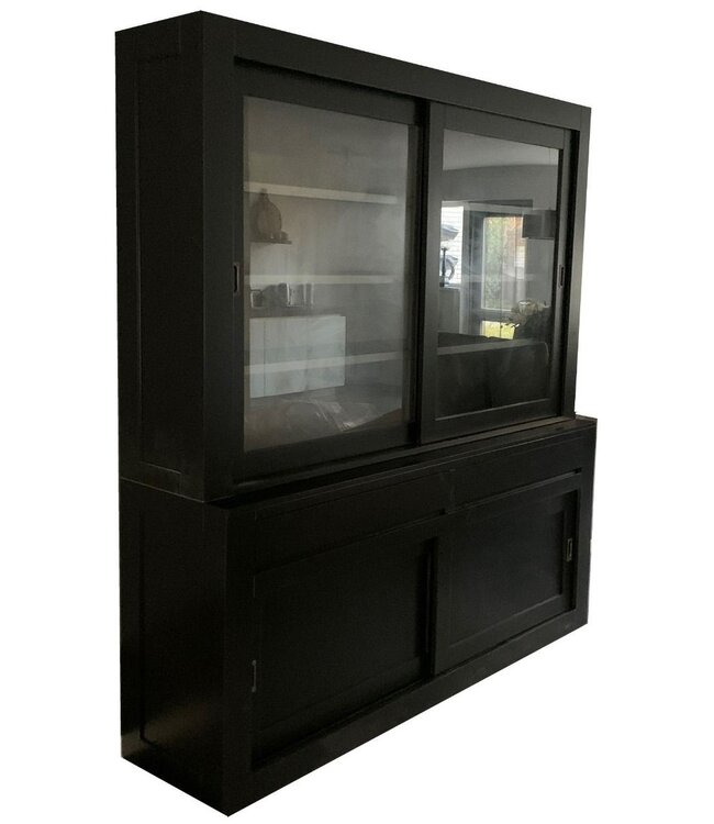 Buffetkast zwart - grijs design 200cm soft close