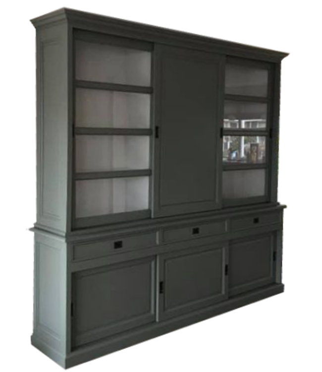 Buffetkast Engels groen Montfoort 260 x 240cm dichte middendeur