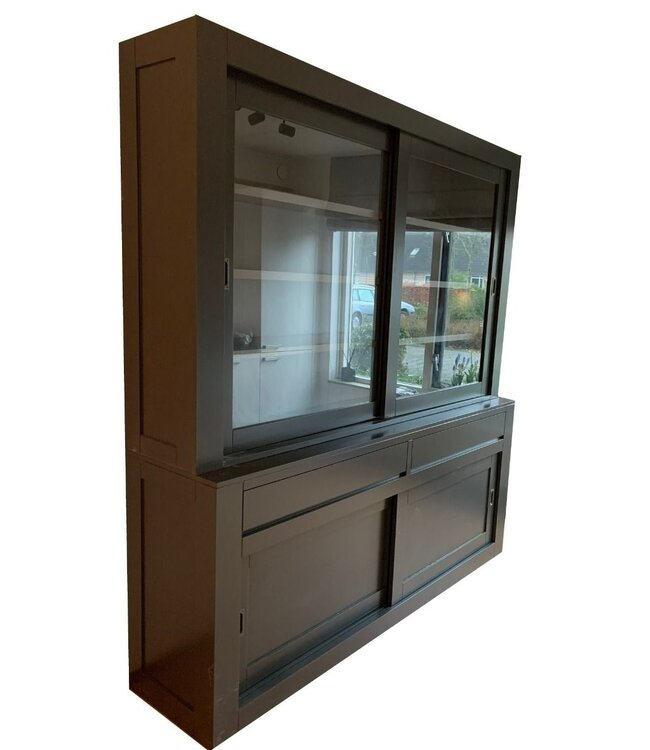 Buffetkast antraciet - grijs design 200cm soft close