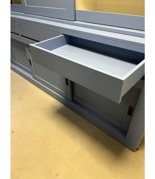 Buffetkast blauw - blauw Schagen 240cm dichte middendeur